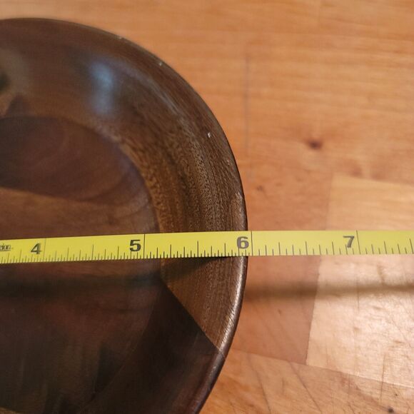 Set Of 6 Vintage Ozark Solid Wood Walnut Ware Salad Bowls 6” MCM Brown - Picture 4 of 4
